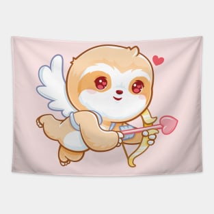 Love Cupid Kawaii Cute Sloth Valentine Tapestry