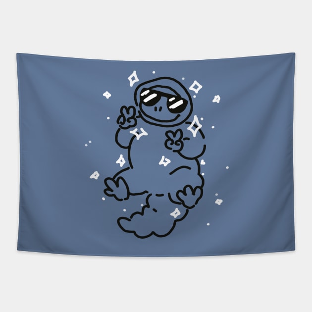 Peacin' Space Lizard Tapestry by Zing