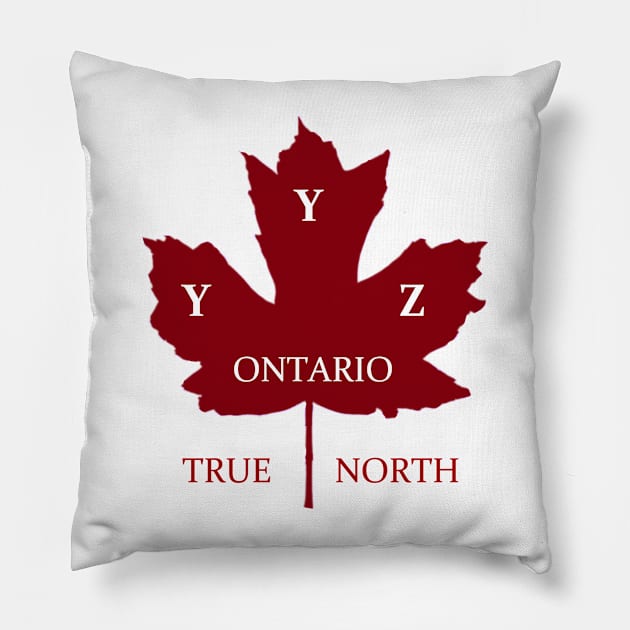 Toronto YYZ True North Canada Red Maple Leaf Pillow by Star58