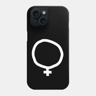 Minimal Female Gender Symbol White Line Phone Case