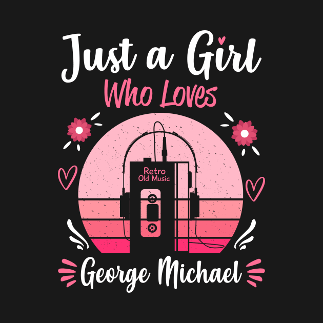 Just A Girl Who Loves George Michael Retro Headphones by Cables Skull Design