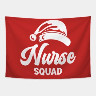 Nurse Squad Santa Hat White Text Tapestry