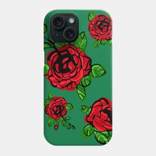 June Birth month flower  red rose Phone Case