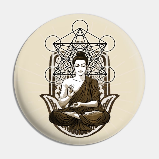 Sacred Mandala Buddha Pin by MCAshe spiritual art 