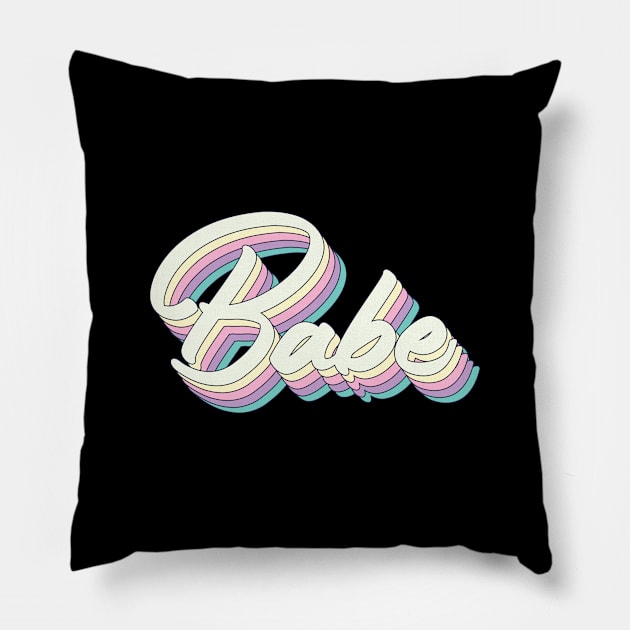 Babe - Cute Couples Present, Bachelorette Party Gift For Women & Girls Pillow by Art Like Wow Designs