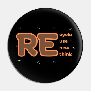 Recycle Reuse Renew Rethink Pin