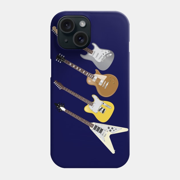 Vintage Electric Guitars Phone Case by Vector Deluxe