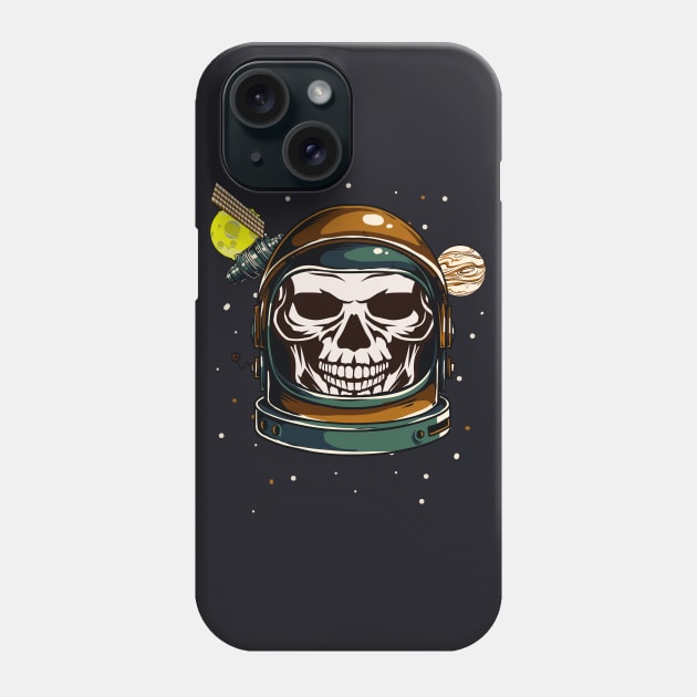 Astronaut Skull Phone Case by Foxxy Merch