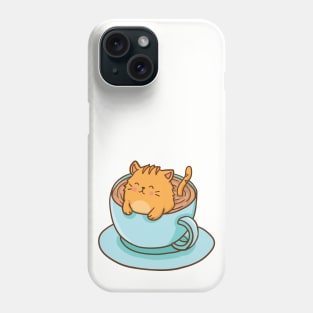 Cute Cat in cup of Cappuccino Phone Case