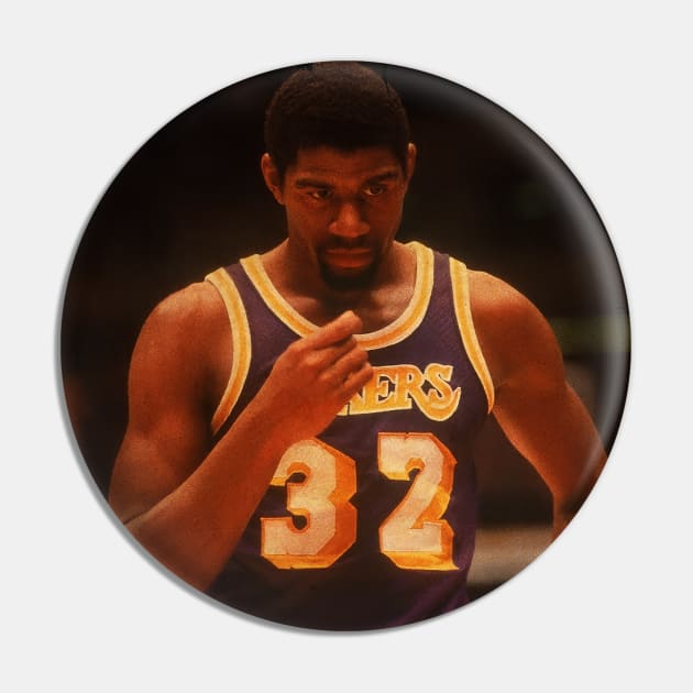 Magic Johnson /// Magic Johnson Vintage Design Of Basketball /// 70s Pin by Statman Sports