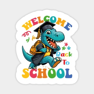 Welcome Back To School Funny Dinosaur Magnet