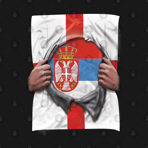 Serbia Flag English Flag Ripped - Gift for Serbian From Serbia by Country Flags