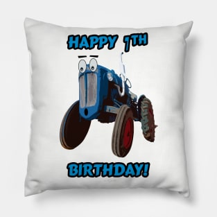 Happy 7th Birthday tractor design Pillow