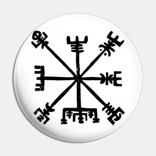 Vegvisir Block Print (Black Ink Version) Pin