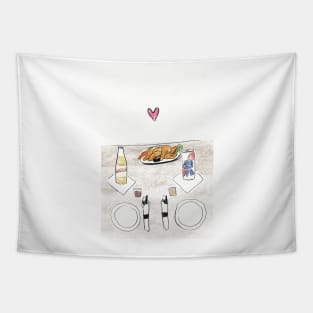 date night valentines day card Tapestry