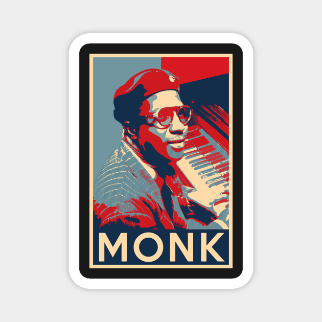 Thelonious Monk Hope Poster - Sizes of Jazz History Magnet by Quentin1984