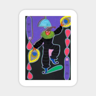 Joker - outsider art painting Magnet