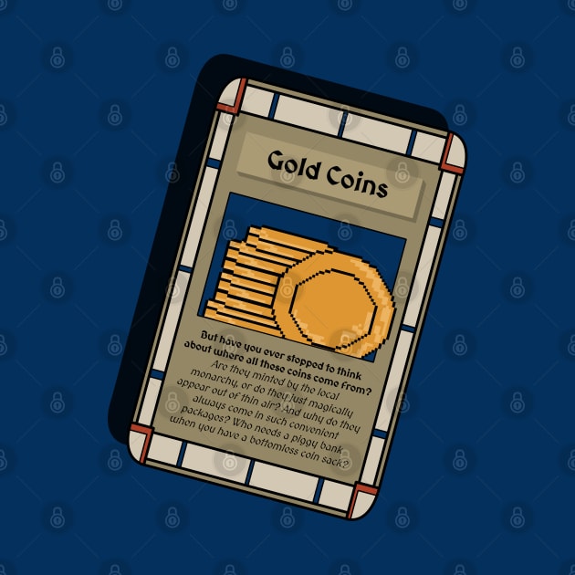 Gold Coin Trading Card - Role Playing Game by Fun Funky Designs