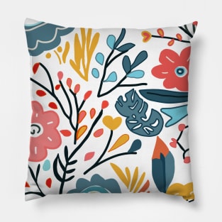 Cute boho floral eclectic design Pillow