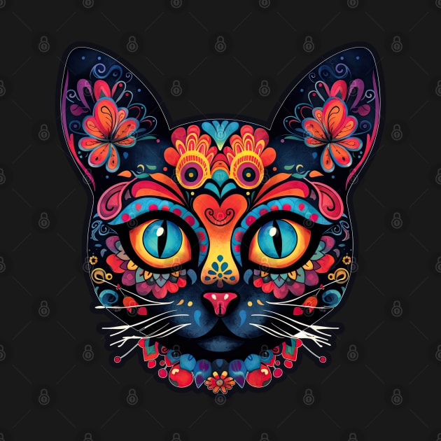 Citrus Zesty Sugar Skull Cat by DanielLiamGill