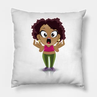 beautiful girl cartoon character for young kids Pillow