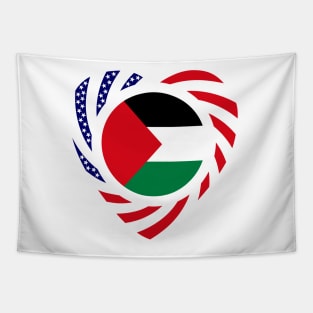 Palestinian American Multinational Patriot Flag Series (Heart) Tapestry