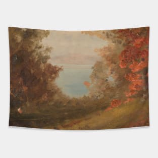 Woodland Scene in Autumn (Hudson, New York or Maine) by Frederic Edwin Church Tapestry