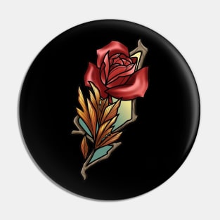 red rose Pin