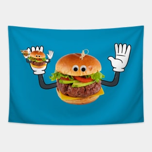 Burger Time Hands Up Tapestry