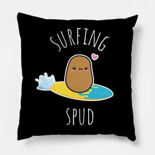 Surfing Spud Funny Surfing Potato Pillow