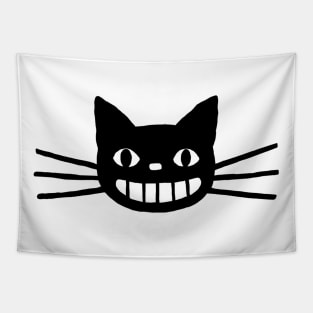 Smiling Black Cat Tapestry