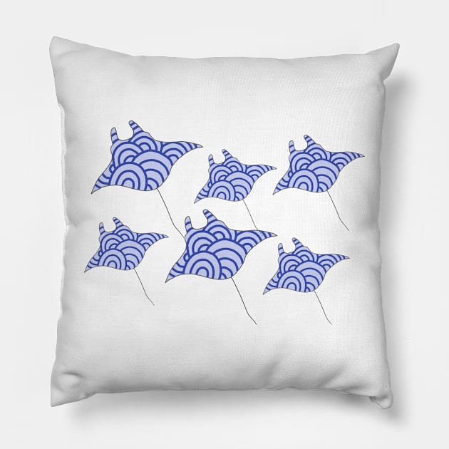 Manta Ray Pattern Pillow by Marinaaa010