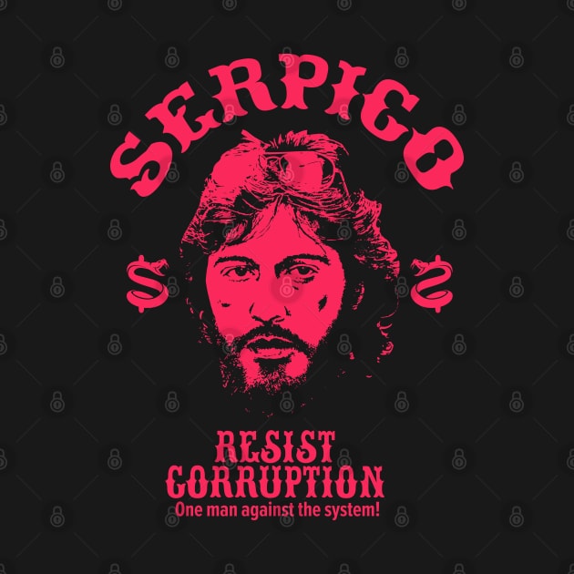 Serpico - Defying Corruption - Vintage Al Pacino T-Shirt Design by Boogosh