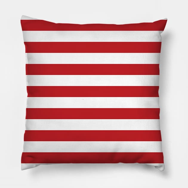 Red White Stripes Pillow by Sandra Hutter Designs