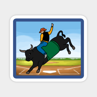 Rodeo Riding On A Bull Magnet