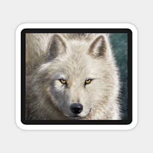 Arctic Wolf or Gray Wolf Magnet