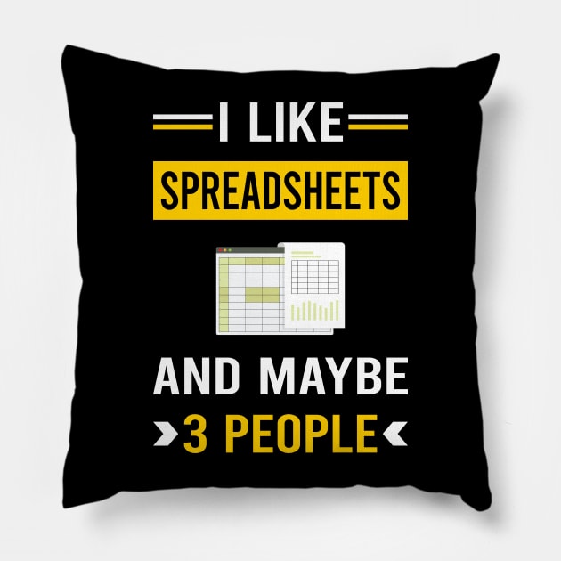3 People Spreadsheet Spreadsheets Pillow by Good Day