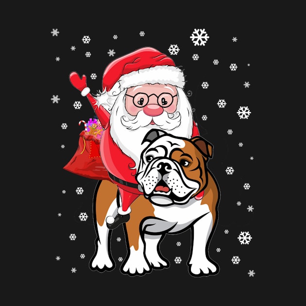 English Bulldog Christmas Santa Claus Woofmas Dog by HouldingAlastairss