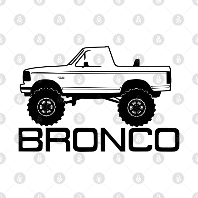 1992-1996 Bronco Side Topless Black Print by The OBS Apparel