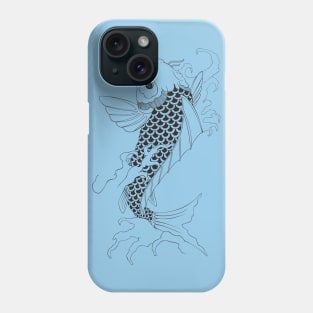 Koi Fish Swimming Up Stream Irezumi Tattoo Design Phone Case