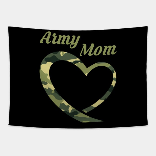 Proud Army Mother T-Shirt Gift Army Mothers Heart Tapestry by minhthanh2