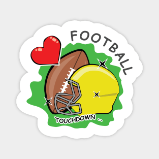 I Love American Football Magnet