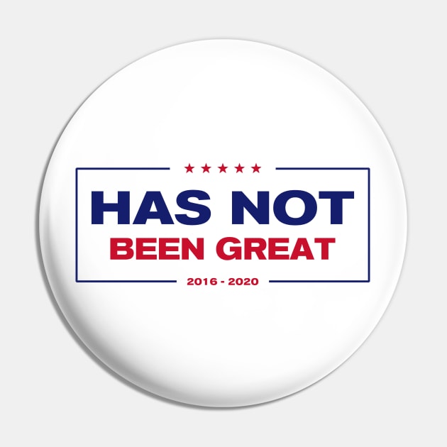 Political Campaign Logo Parody America Has Not Been Great 2016 - 2020 Pin by Electrovista