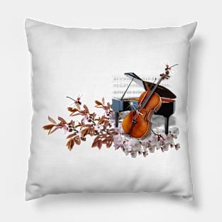 Violin and grand piano Pillow