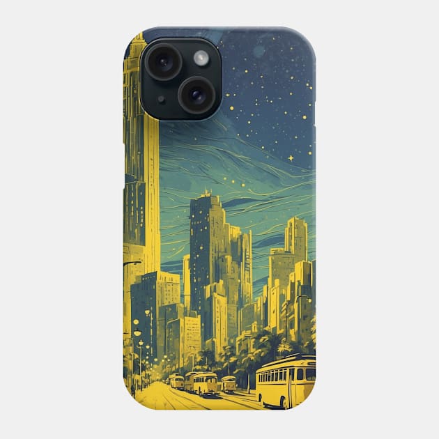 Sao Paulo Brazil Starry Night Vintage Tourism Travel Poster Art Phone Case by TravelersGems