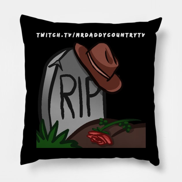 MrDaddyCountryTV RIP Light Text Pillow by MrDaddyCountryTV