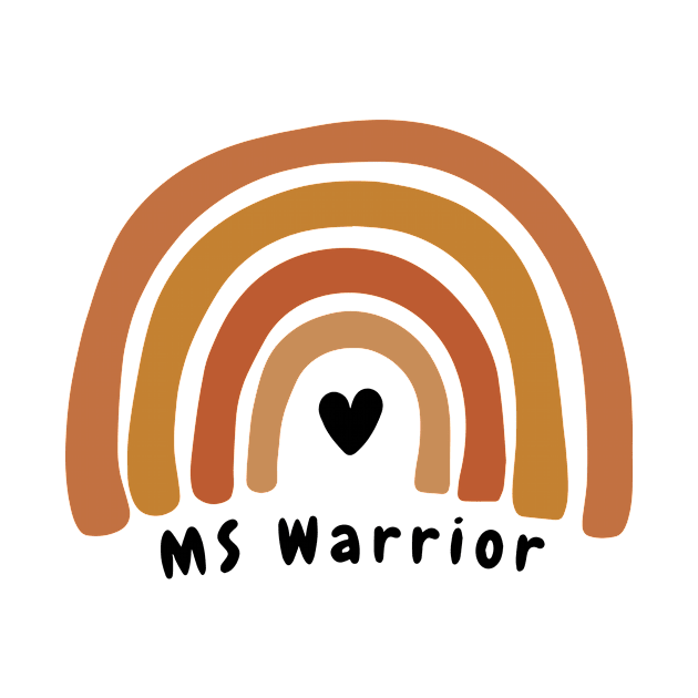 MS Warrior Multiple Sclerosis Awareness Orange Rainbow Women by D'store Hesti Production