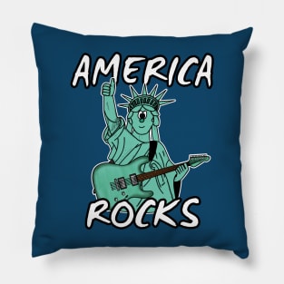 Statue Of Liberty Guitar Electric Guitarist 4th July Pillow