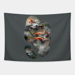 Japanese Koi Fish Yin & Yang Tapestry