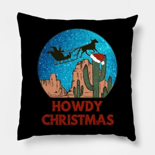 Western Cowboy Santa Howdy Christmas Matching Family Pillow